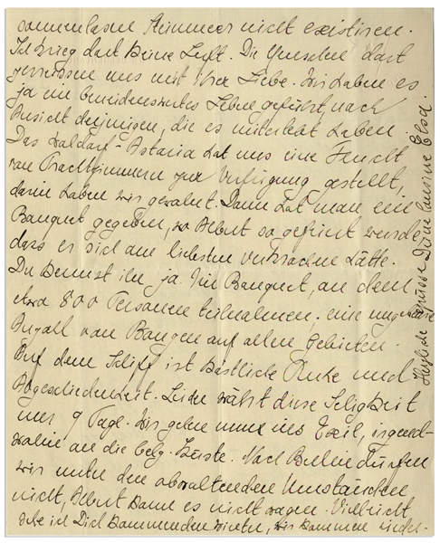 Historically Important Elsa Einstein Autograph Letter Signed From March 1933 While Traveling Back to Germany -- ''...We are now going into exile...We must not go to Berlin...Alfred cannot risk it...''
